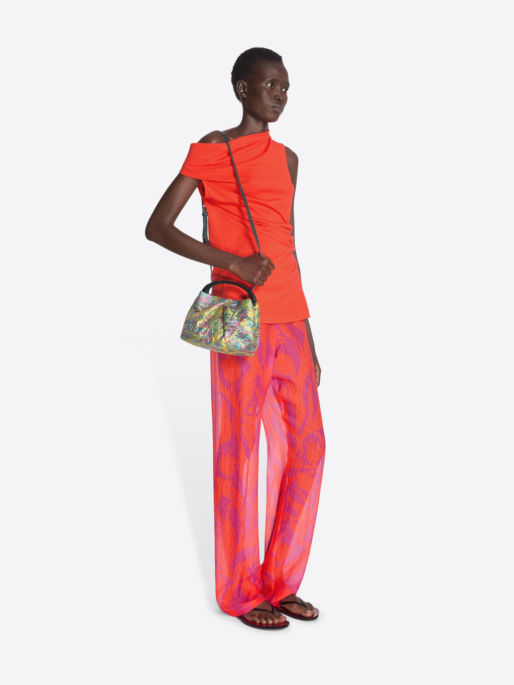 Small Pleated Jacquard Bag